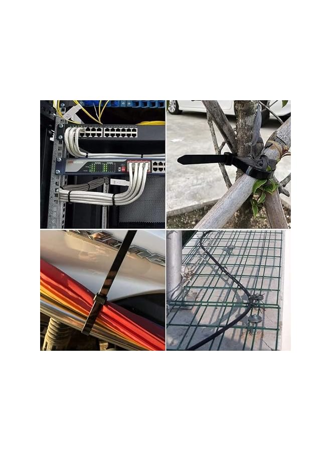S-TOP Cable Ties,200 lbs Tensile Strength 16 inch Multi-Purpose Ultra Heavy Duty UV Cable Ties Width 0.3 Inch Black (16inch(0.3) black) - Image 4