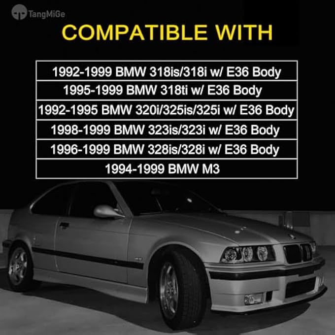 TangMiGe Fog Lights Compatible With 1992 1993 1994 1995 1996 1997 1998 1999 Bmw M3 E36 318I 318Is 318Ti 320I 323I 323Is 325I 325Is 328I 328Is 3 Series Original Design 1 Pair Fog Lamps - Image 3