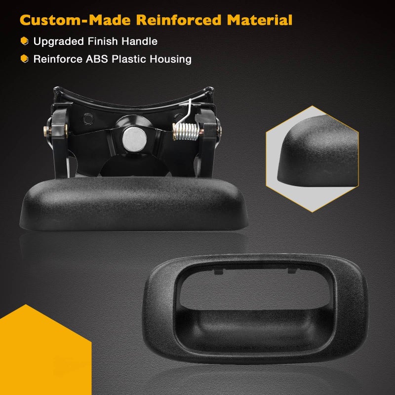 Gledewen Tailgate Handle Latch and Bezel Trim with Rod Clips | for 1999-2007 Chevy Silverado GMC Sierra 1500 2500 3500 | Replaces# 15997911, 15228539, 15228541, 15228540 - Image 5