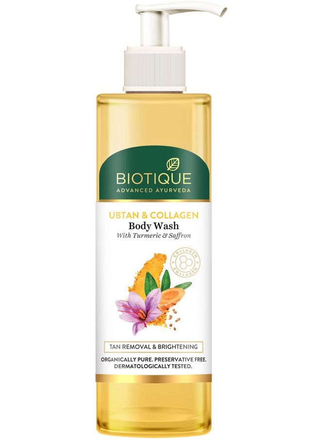 Biotique Ubtan & Collagen Body Wash With Goodness Of Turmeric & Saffron For Unclogging Poresfresh And Radiant Skinfor Men & Women 200Ml  - Image 1