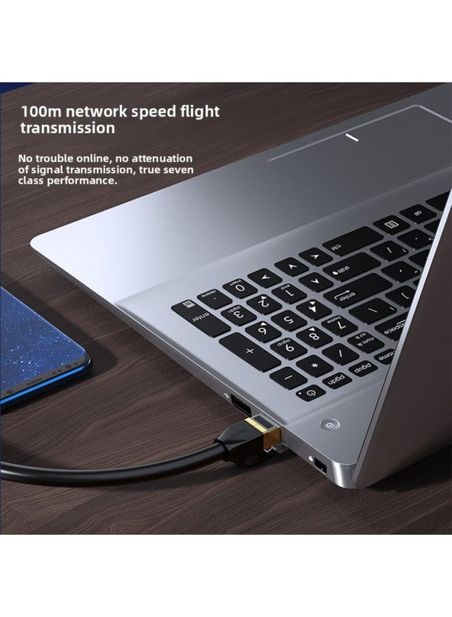 Branch Creator Class 7 Network Cable Cat 70000 M High Speed 6,000 M Computer Router 5 Household Pure Copper Shielded Twisted Pair-Color:Class 7 Wanwang Line-black Line-Line Length:1m - Image 3