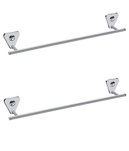 Handy Handy Stainless Steel 24 inch Towel BarTowel StandTowel Rod Chrome Towel Holder Pack of 2 Stainless Steel  - Image 1