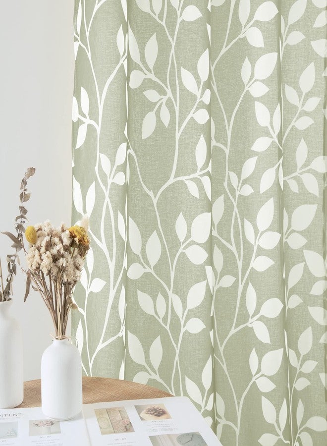 XTMYI Valances for Windows,Sheer Kitchen Window Valance Curtains,Boho Valance for Bedroom/Bathroom/Living Room,18 Inch Length,Valence Only,Sage Green - Image 3