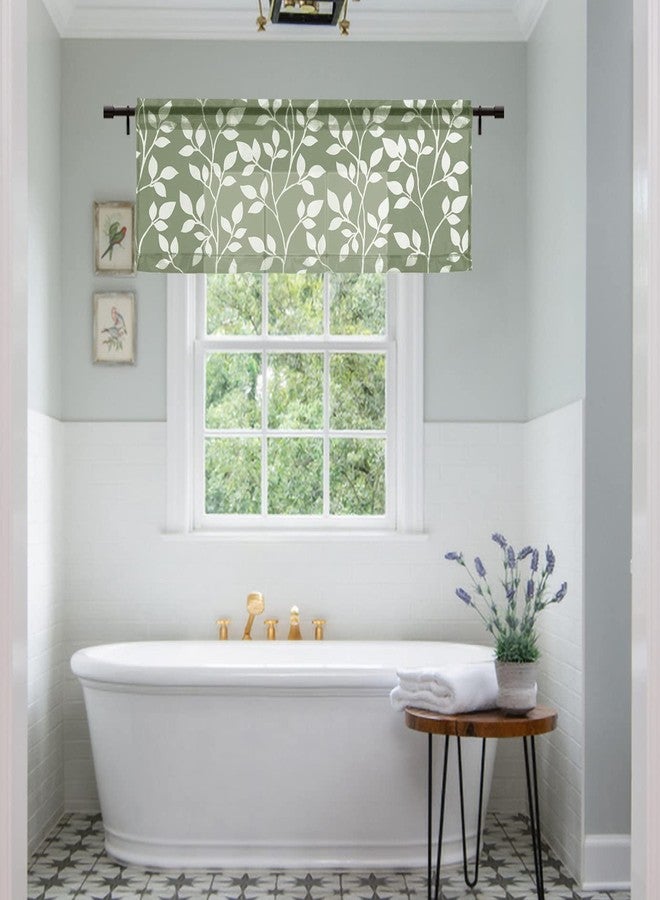 XTMYI Valances for Windows,Sheer Kitchen Window Valance Curtains,Boho Valance for Bedroom/Bathroom/Living Room,18 Inch Length,Valence Only,Sage Green - Image 5