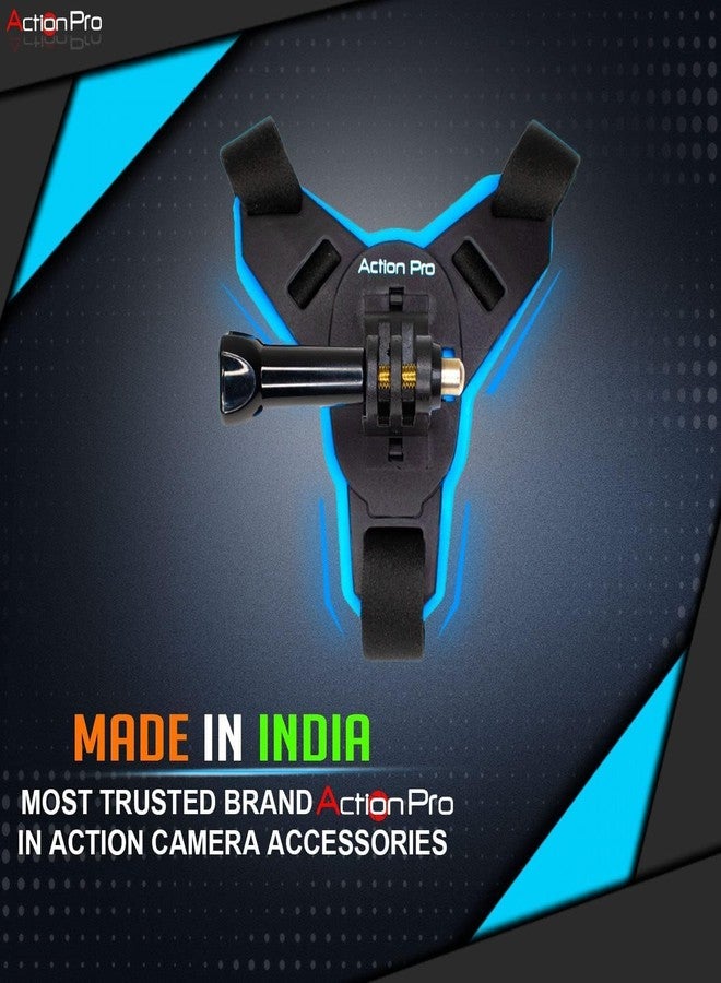 Action Pro Helmet Chin Strap Mount Joint J Hook with Screw Compatible with All Smartphones and GoPro 13 12 11 10 9 8 7 5 4 | SJCAM | DJI Osmo | Insta360 X4 X3 X2 & Other Action Cameras (Blue 2.0) - Image 2