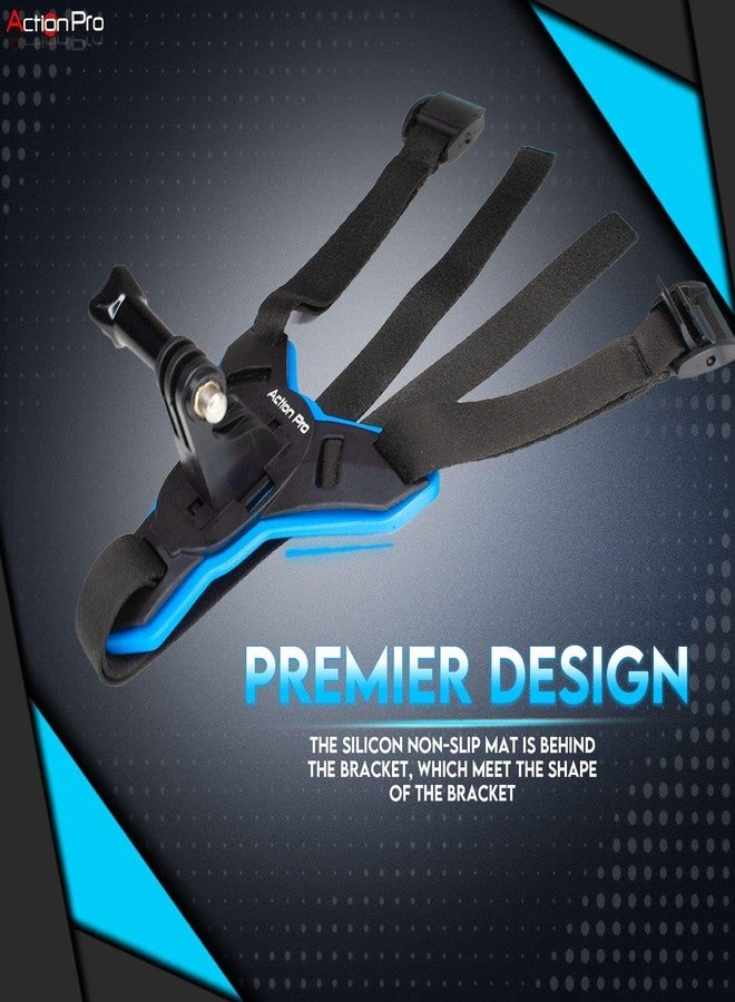 Action Pro Helmet Chin Strap Mount Joint J Hook with Screw Compatible with All Smartphones and GoPro 13 12 11 10 9 8 7 5 4 | SJCAM | DJI Osmo | Insta360 X4 X3 X2 & Other Action Cameras (Blue 2.0) - Image 5