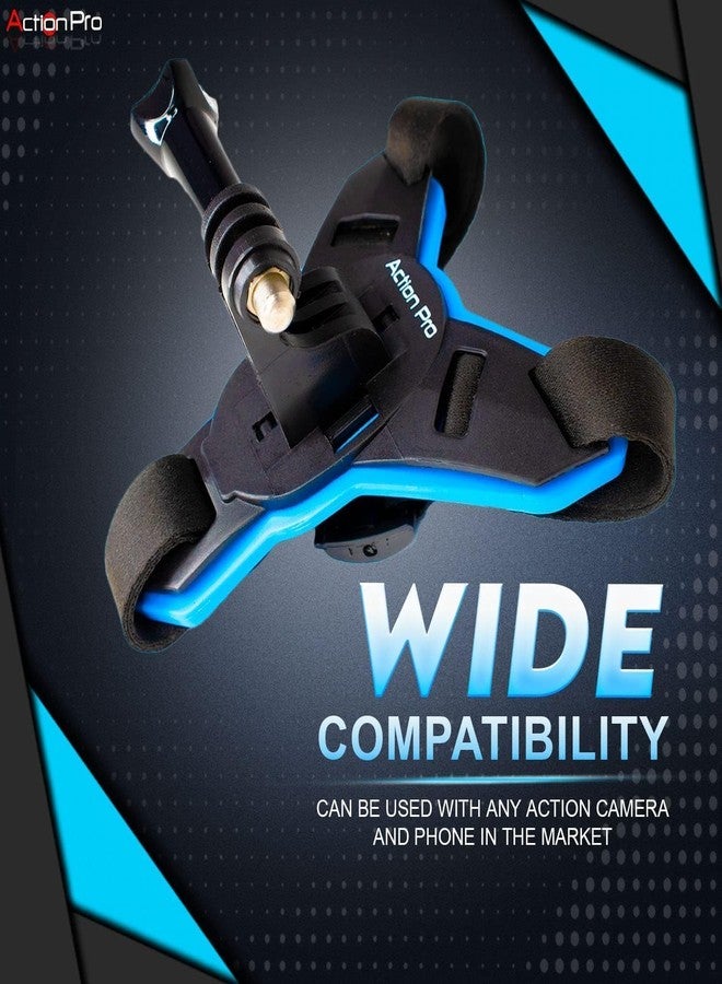 Action Pro Helmet Chin Strap Mount Joint J Hook with Screw Compatible with All Smartphones and GoPro 13 12 11 10 9 8 7 5 4 | SJCAM | DJI Osmo | Insta360 X4 X3 X2 & Other Action Cameras (Blue 2.0) - Image 3