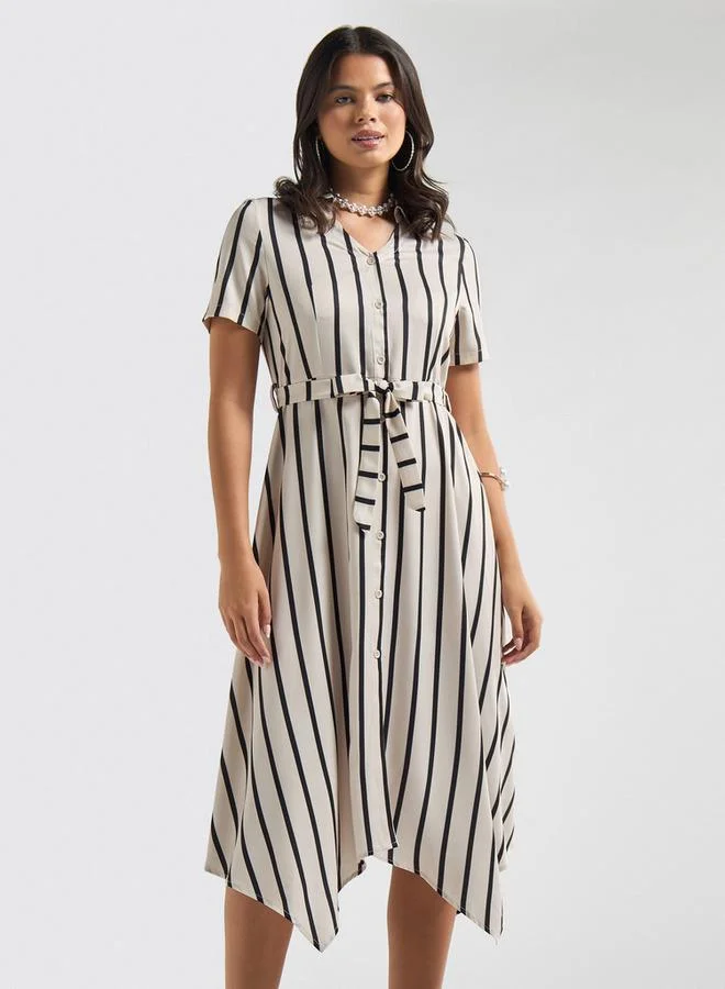 Splash FAV Striped Belted Dress