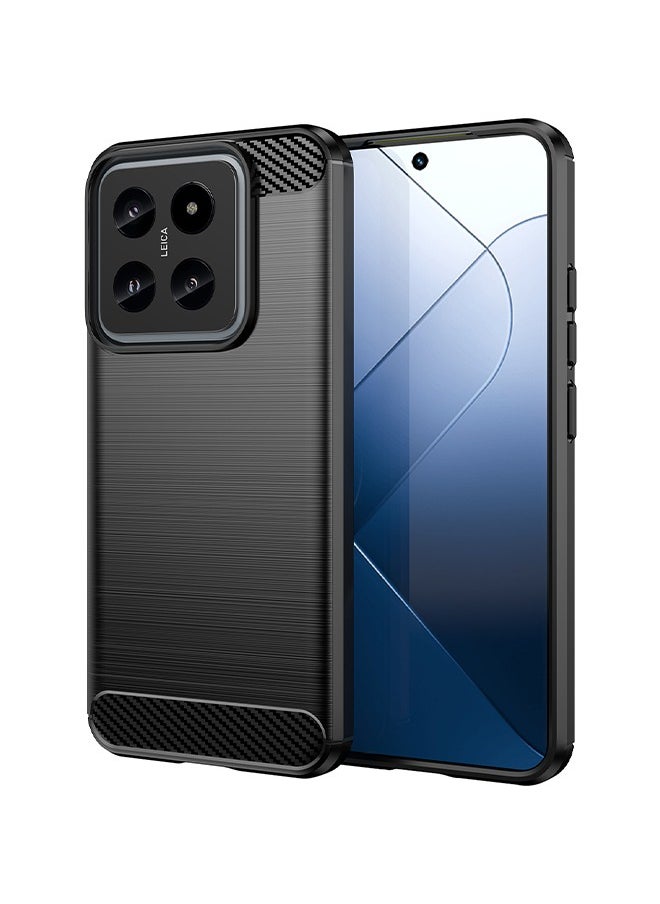 SNBFA Xiaomi 14 Case Cover with Soft TPU Carbon Fiber Texture Anti-Scratch Shockproof Slim Anti-Drop Bumper Back Cover Comfortable Touch shell Phone Accessory for Xiaomi 14 5G  - Image 1