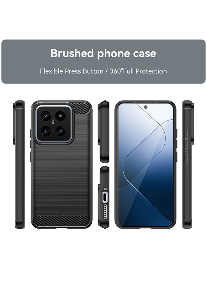 SNBFA Xiaomi 14 Case Cover with Soft TPU Carbon Fiber Texture Anti-Scratch Shockproof Slim Anti-Drop Bumper Back Cover Comfortable Touch shell Phone Accessory for Xiaomi 14 5G  - Image 2