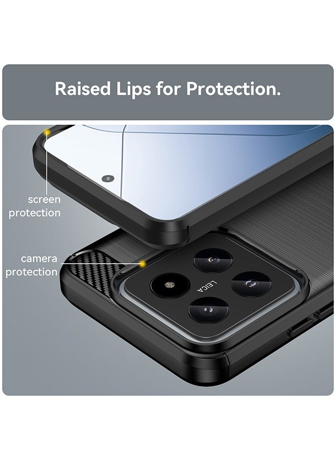 SNBFA Xiaomi 14 Case Cover with Soft TPU Carbon Fiber Texture Anti-Scratch Shockproof Slim Anti-Drop Bumper Back Cover Comfortable Touch shell Phone Accessory for Xiaomi 14 5G  - Image 3