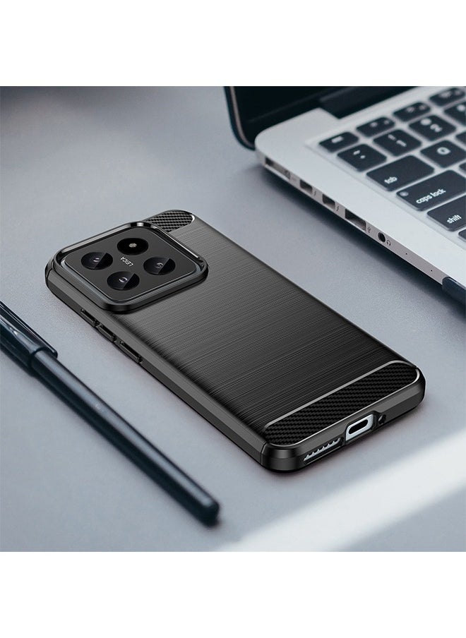 SNBFA Xiaomi 14 Case Cover with Soft TPU Carbon Fiber Texture Anti-Scratch Shockproof Slim Anti-Drop Bumper Back Cover Comfortable Touch shell Phone Accessory for Xiaomi 14 5G  - Image 4