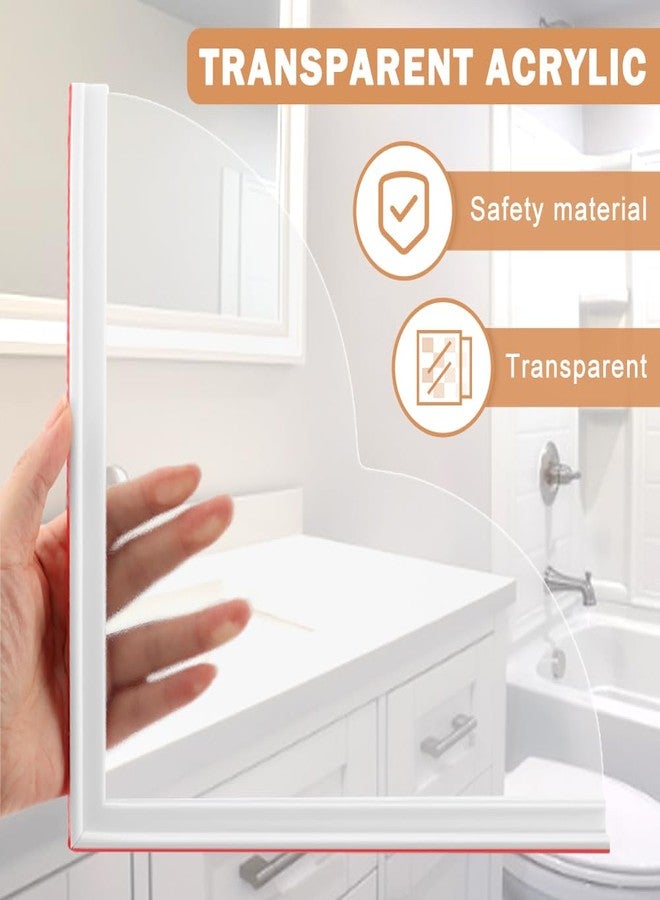 CALIDAKA 2 Pack Shower Splash Guard,Tub Splash Guard Bathtub Water Splash Guards,Silicone Base & Acrylic Tub Corner Guards,Self-Adhesive Waterproof Shower Guards to Keep Water in Shower - Image 3