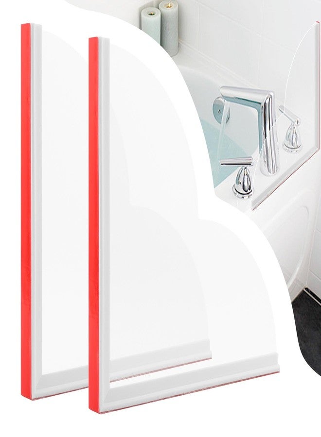 CALIDAKA 2 Pack Shower Splash Guard,Tub Splash Guard Bathtub Water Splash Guards,Silicone Base & Acrylic Tub Corner Guards,Self-Adhesive Waterproof Shower Guards to Keep Water in Shower - Image 1