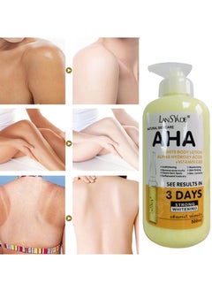 AHA Natural skincare AHA white body lotion alpha hydroxy acids + vitamin c&e see results in 3days strong whitening 500ml  - Image 1