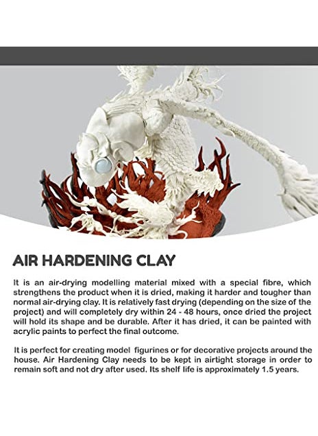 Nara Nara Air Hardening Clay for Sculpting, Pottery, Art & Craft, Handicraft, Educational Purpose, Fine Motor Skills etc - Black - AHC-500/B  - Image 2