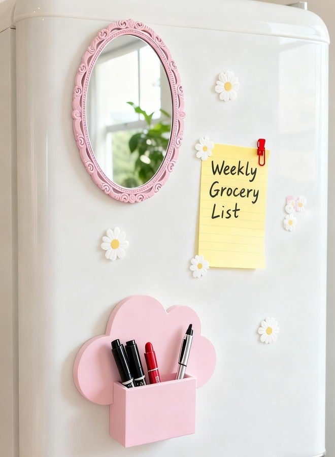 ARTLYMERS Magnetic Locker Mirror, Real Glass Small Mirrors for Lockers with Magnetic Backing, School Locker, Bathroom, Household Refrigerator, Locker Accessory or Office Cabinet (Pink) - Image 3