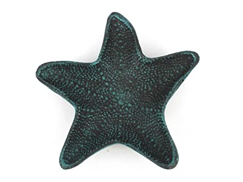 Hampton Nautical Seaworn Blue Cast Iron Starfish Decorative Bowl 8'' - Image 3