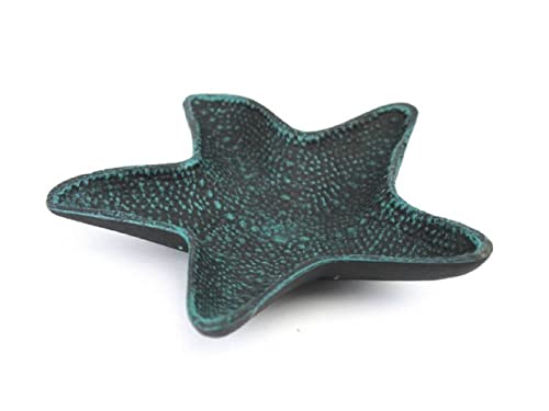 Hampton Nautical Seaworn Blue Cast Iron Starfish Decorative Bowl 8'' - Image 5