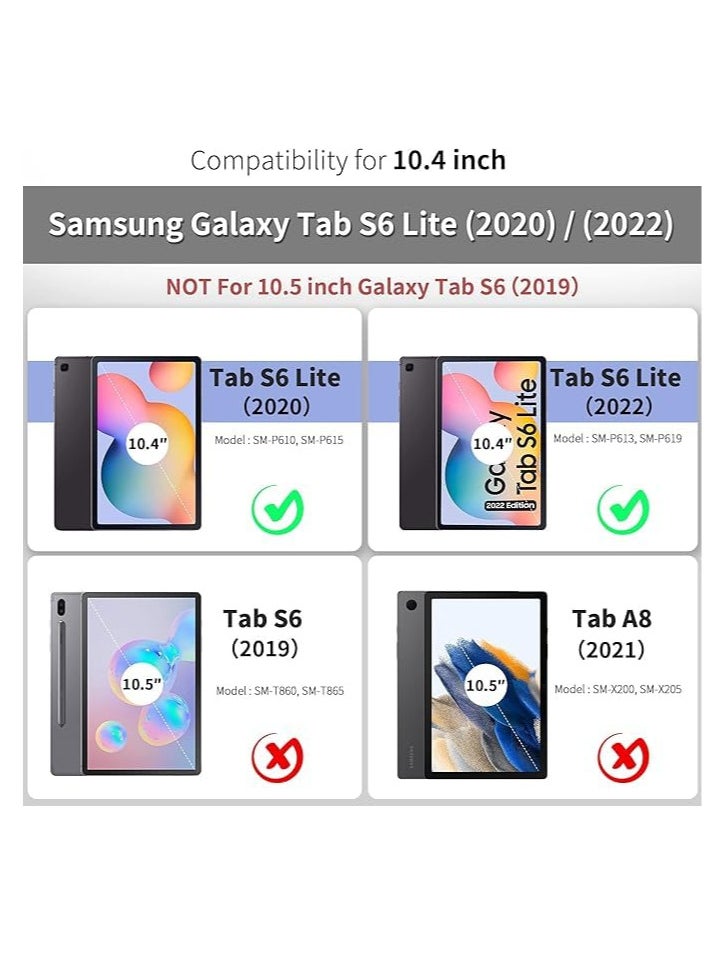 ماركة غير محددة - حافظة Ecosystem لجهاز Samsung Galaxy Tab S6 Lite مقاس 10.4 بوصة موديل 2022/2020 (SM-P610/P613/P615/P619)، حامل ذكي، حامل قلم ، غطاء جلدي خفيف الوزن نحيف مقاوم للصدمات (أسود) - Image 1
