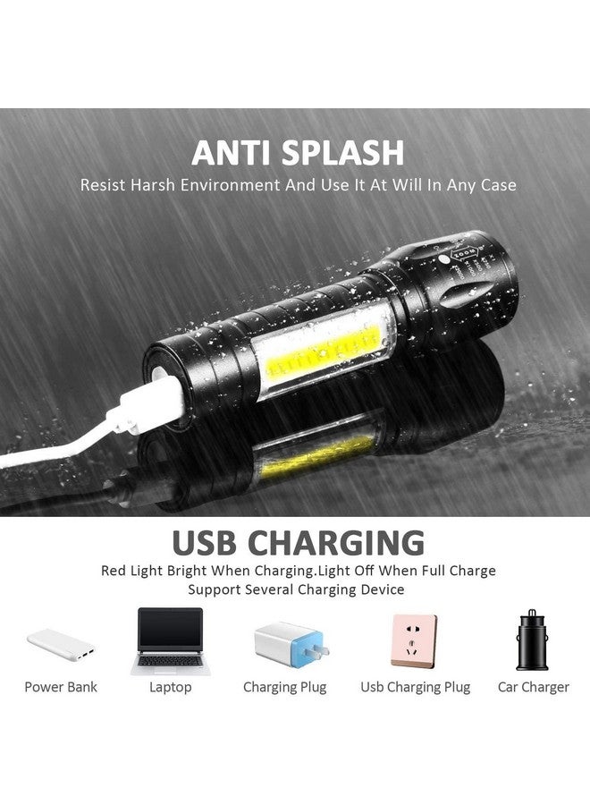 Care4 مصباح يدوي LED 4 مع مصباح LED XPE COB قابل لإعادة الشحن عبر USB - Image 5