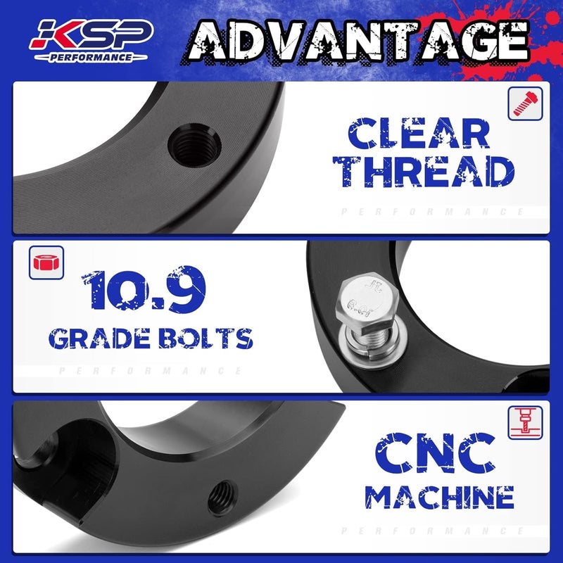 KSP PERFORMANCE KSP Tacoma Lift Kits, 3"F+2"R Full Leveling Lift Kit for Tacoma 2005-2023, Off-Road Suspension Upgrade with 3in Front Strut Spacers, 2in Rear Lift Blocks and U-Bolts - Image 5