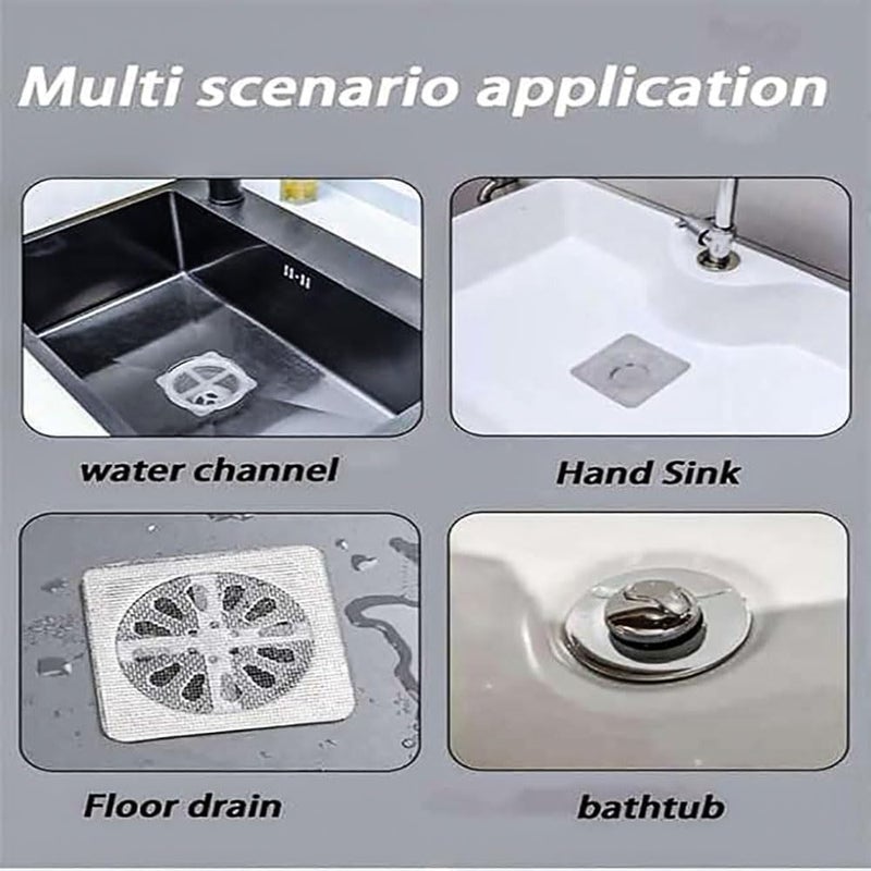 WangCai Disposable Shower Drain Hair Catcher Mesh Stickers, Bathroom Sink and Tub Drain Trainers Stainless Steel Hair Catcher Shower Drain, Fits Dishwashing Sink, Bathroom(10) - Image 4