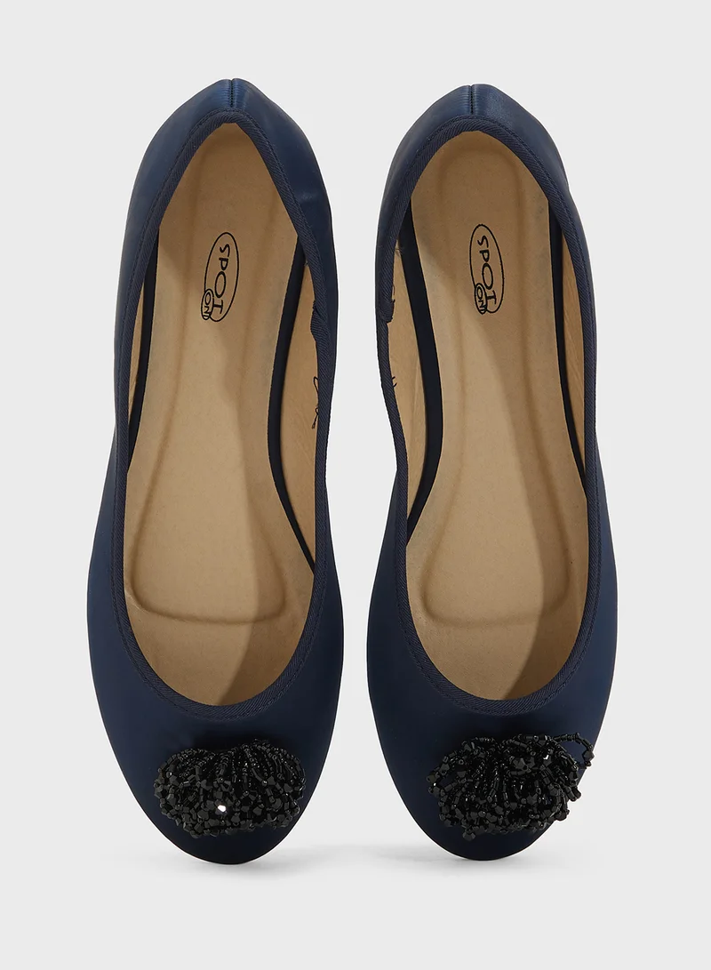 Spot-On Beaded Charm Pointed Ballerina