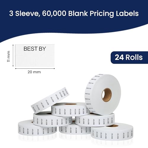 Perco Best by Labels for Monarch 1131 Price Gun - Buy 2 Sleeves Get 1 Free! 24 Rolls, 60,000 Labels - Image 3
