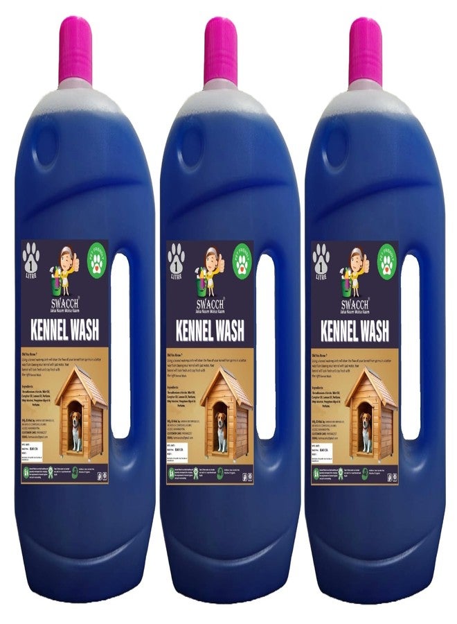 swacch Kennel Wash (1 Litre) (Pack of 3) Lavender I Pet Stain & Odour Remover I Pet Floor Cleaner Liquid I Dog and Cat Friendly - Image 1