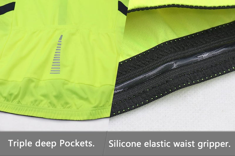 ARSUXEO Men's Short Sleeves Cycling Jersey Bicycle MTB Bike Shirt 636 Green Size M - Image 5