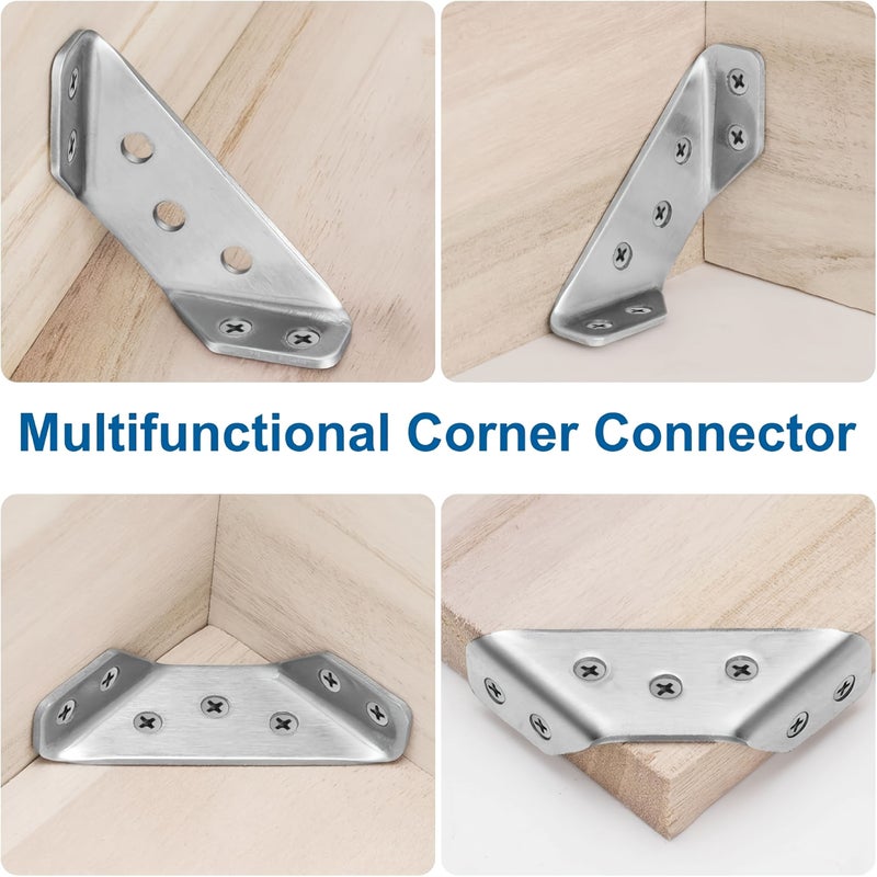 50 Pcs Heavy Duty Corner Bracket Set 1 Mm Thick with Screws for Furniture Shelf Drawer Cabinet Table Chair - Image 3