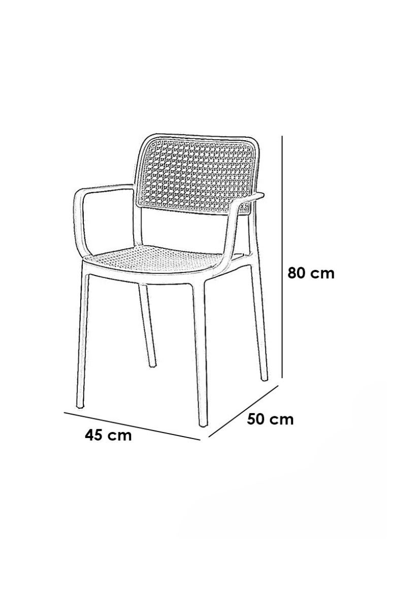 سمارت هوم كرسي مفرد من الفايبر  بتصميم عصري وأرجل قوية – مقاس 45×50×80 سم |مقعد متين للمكتب، غرفة الطعام، الكوفي شوب، الحدائق والمجالس الخارجية - Image 3