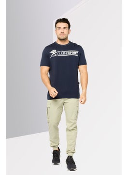 Plein Sport Men Sportswear Fit Short Sleeve Outdoor T-Shirt, Navy  - Image 2