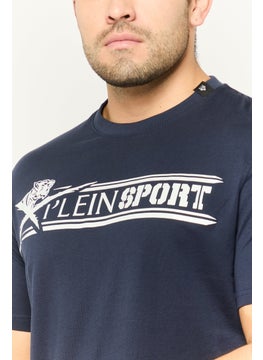 Plein Sport Men Sportswear Fit Short Sleeve Outdoor T-Shirt, Navy  - Image 3