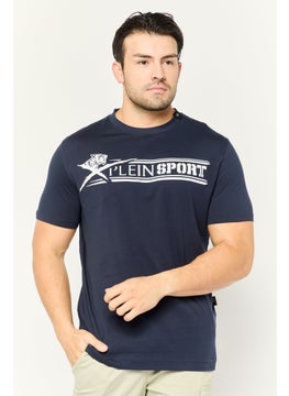 Plein Sport Men Sportswear Fit Short Sleeve Outdoor T-Shirt, Navy  - Image 1