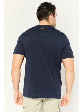 Plein Sport Men Sportswear Fit Short Sleeve Outdoor T-Shirt, Navy  - Image 4