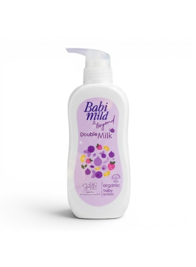 BABIMILD Babi Mild & Beyond Double Milk Organic Baby Lotion – Gentle Touch Deep Moisturizing Care for Soft & Nourished Baby Skin (0+ Months)350ml - Image 1