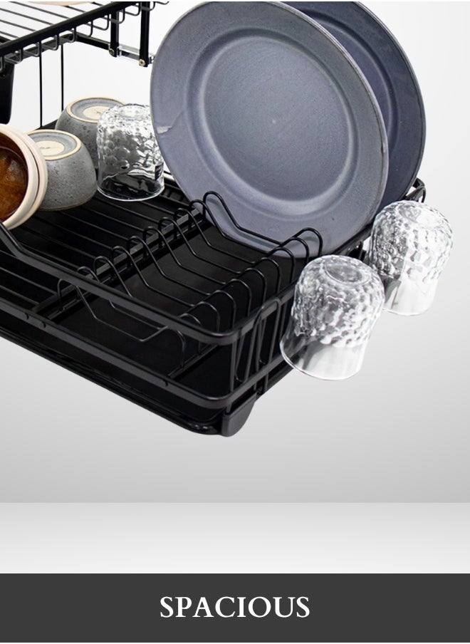 Aluminum Dish Rack, Plate Rack for Kitchen Countertop,  Rust Proof Kitchen dish Drying Rack
