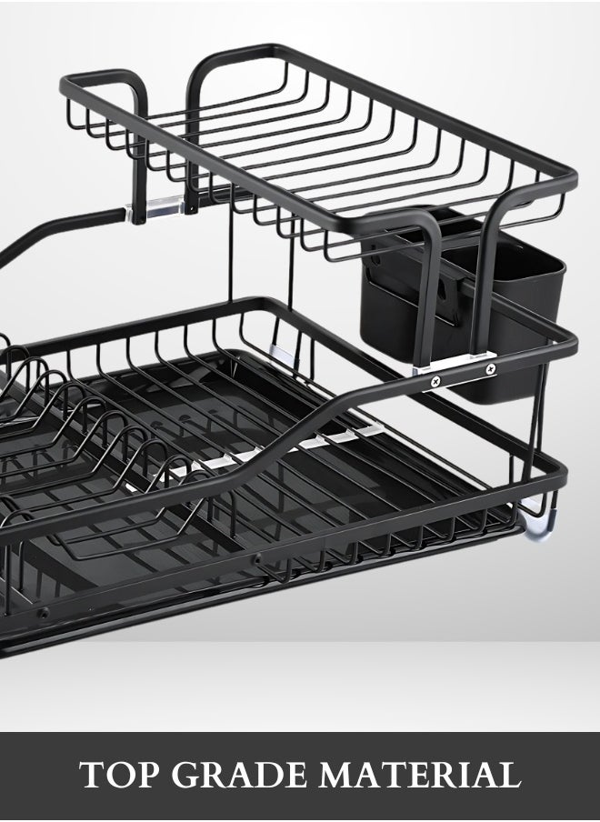 Aluminum Dish Rack, Plate Rack for Kitchen Countertop,  Rust Proof Kitchen dish Drying Rack