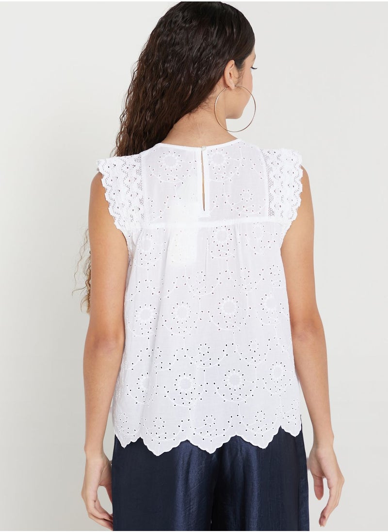 ONLY - Lace Trim Tiered Top - Image 1