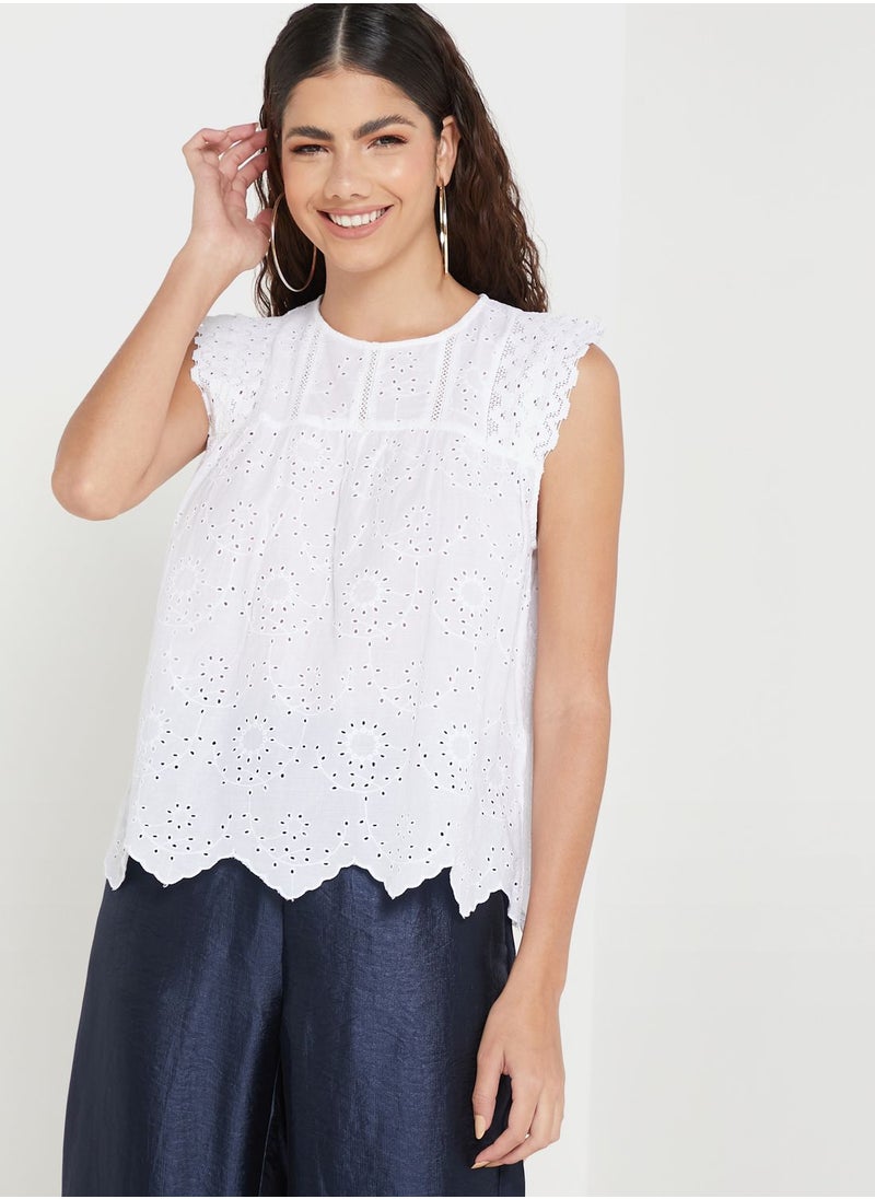 ONLY - Lace Trim Tiered Top - Image 1