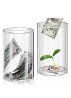 VITION Acrylic Money Deposit Bank for Adults & Kids to Saving Money Cash Coin, Must Break to Open Clear Round (25x15cm)  - Image 5