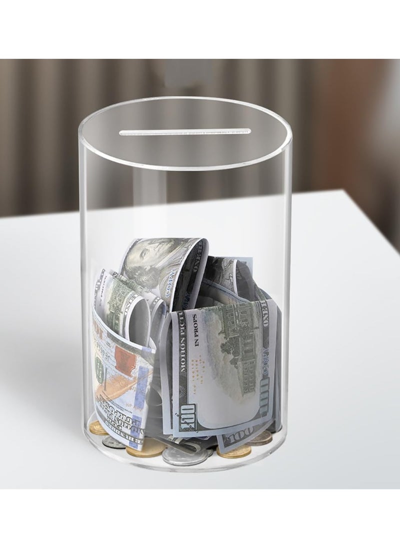 Acrylic Money Deposit Bank for Adults & Kids to Saving Money Cash Coin, Must Break to Open Clear Round (25x15cm) - pzsku/Z9208D00E5F10B2CEE43BZ/45/_/1737975502/e9078a68-834b-45e6-9bb9-d2a2409dc29b