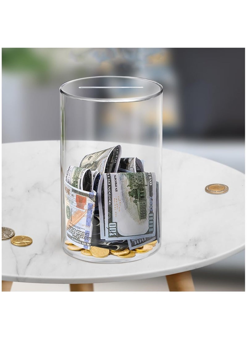 Acrylic Money Deposit Bank for Adults & Kids to Saving Money Cash Coin, Must Break to Open Clear Round (25x15cm) - pzsku/Z9208D00E5F10B2CEE43BZ/45/_/1737975541/2da9736b-9813-4916-8feb-4806aae5c658