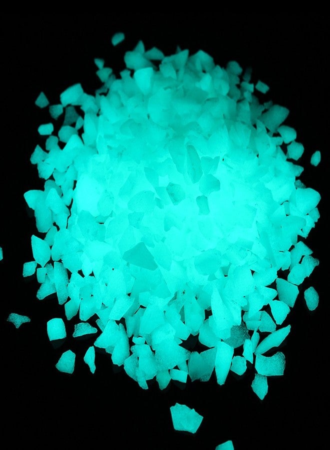 Shiny Stone Glow in The Dark Aquarium Neon Gravel Sand, Decorative Rocks for Fish Tank and Fairy Garden, Home Dec,305g/0.67lbs (Blue Green, 5-8mm) - Image 1