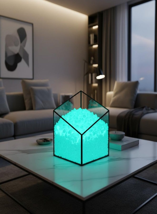 Shiny Stone Glow in The Dark Aquarium Neon Gravel Sand, Decorative Rocks for Fish Tank and Fairy Garden, Home Dec,305g/0.67lbs (Blue Green, 5-8mm) - Image 3