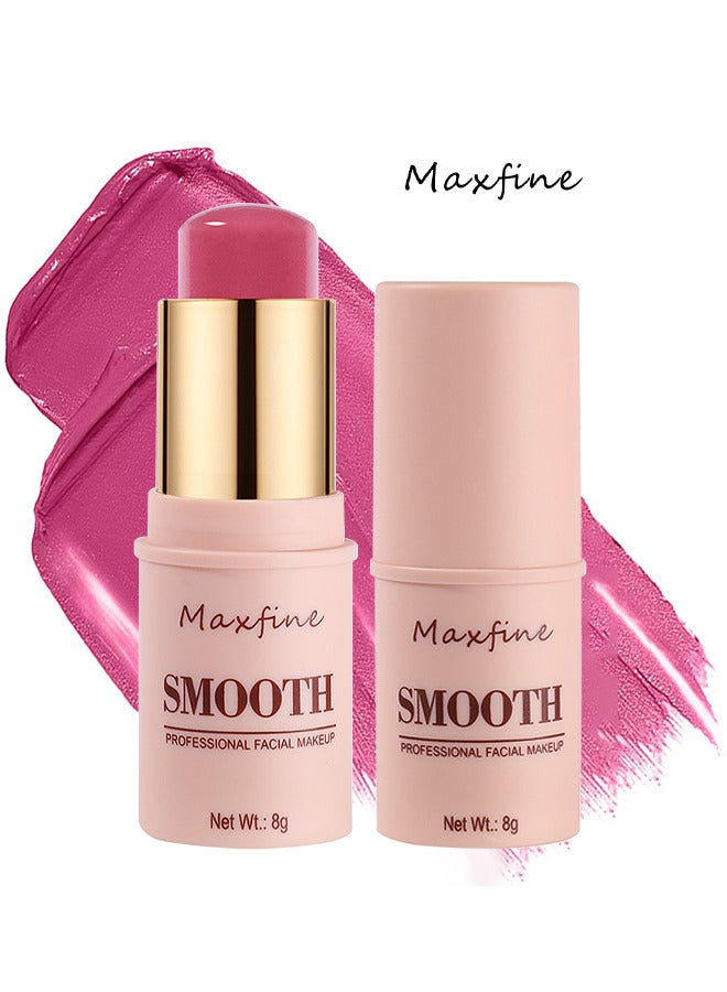 Maxfine Smooth Professional Facial Makeup Stick, Cheeks And Lips And Eyes, 3 In 1 Creamy blush, Moisturizing And Delicate Long Lasting Makeup Retention, Makeup Stick For Women (Shy Pink) - Image 1