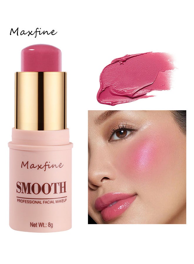 Maxfine Smooth Professional Facial Makeup Stick, Cheeks And Lips And Eyes, 3 In 1 Creamy blush, Moisturizing And Delicate Long Lasting Makeup Retention, Makeup Stick For Women (Shy Pink) - Image 2