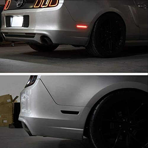 Tonsya For 2010 2011 2012 2013 2014 Ford Mustang Rear Bumper Side Marker lights Smoked lens Red Led Lamp - Image 5